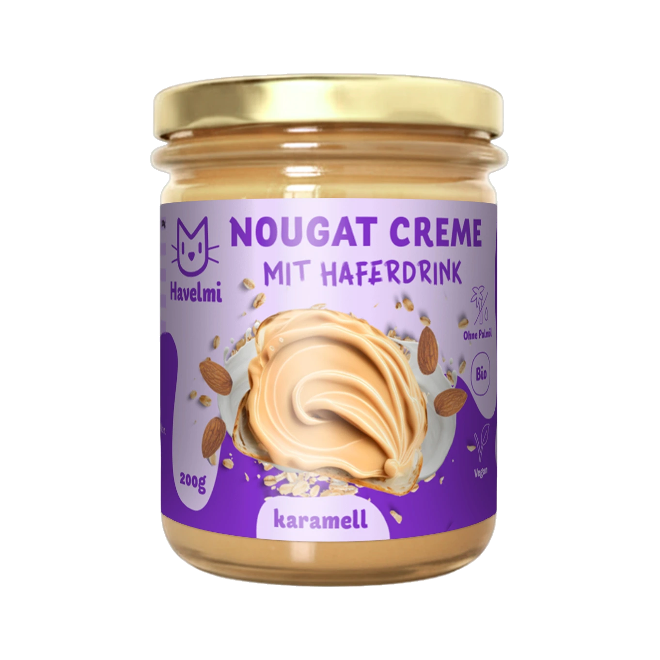 Havelmi Bio-Nuss-Nougat-Creme - Karamell (6er-Karton) – Bild 2
